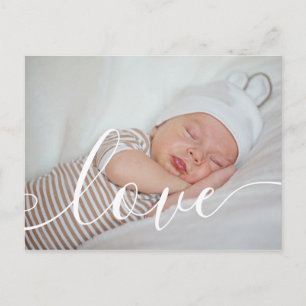 Postal Anuncio de amor con letra de tu foto de bebé