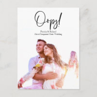 Anuncio de aplazamiento de boda Simple Modern Oops