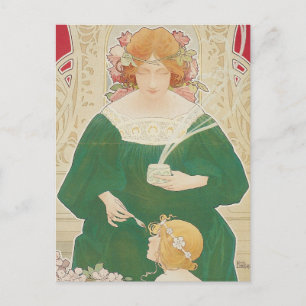 Postal Anuncio de Art Nouveau vintage para Helm Cacao