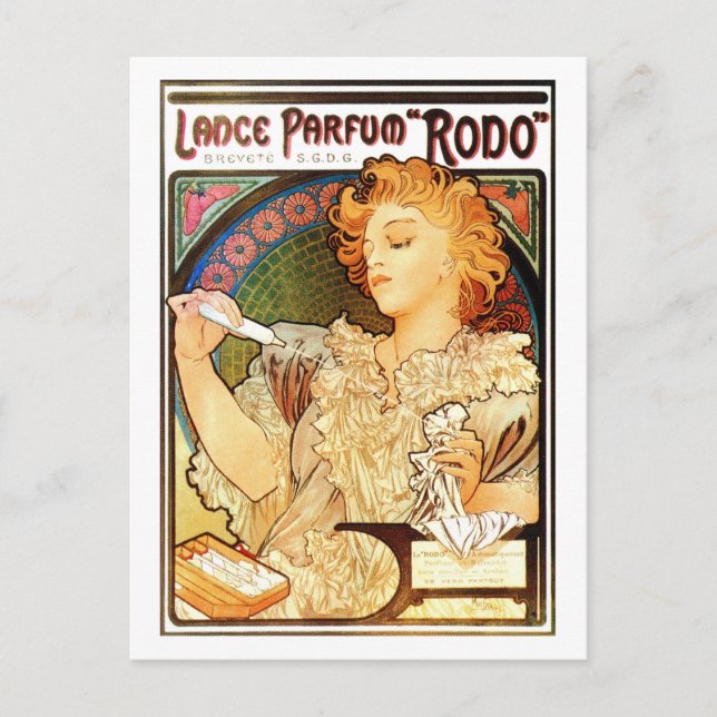 Postal Anuncio de arte de época Mucha Perfume (Anverso)