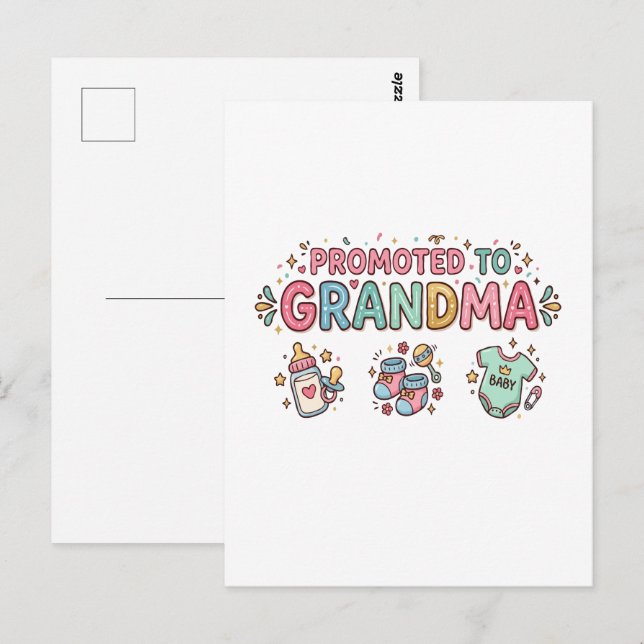 Postal Anuncio de Ascenso a Abuela (Anverso / Reverso)