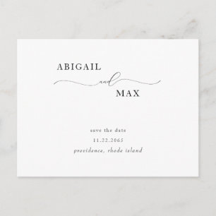 Postal Anuncio de Aviso de Boda con Floritura Elegante