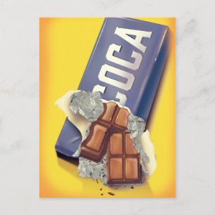 Postal Anuncio de barra de chocolate vintage