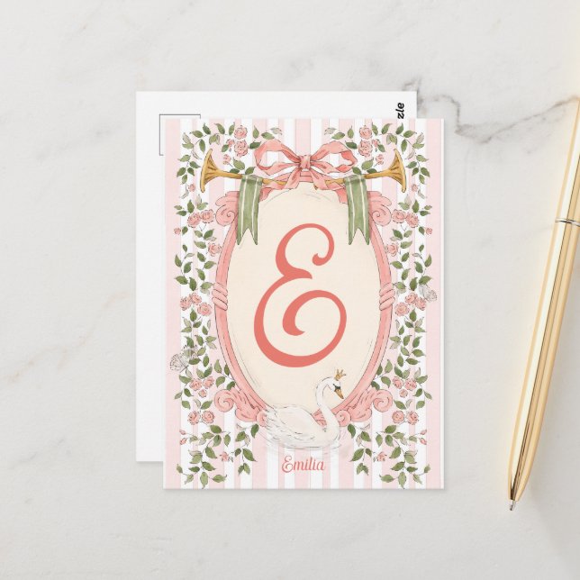 Postal Anuncio de bebé - Princesa Cisne (Anverso/Reverso In Situ)