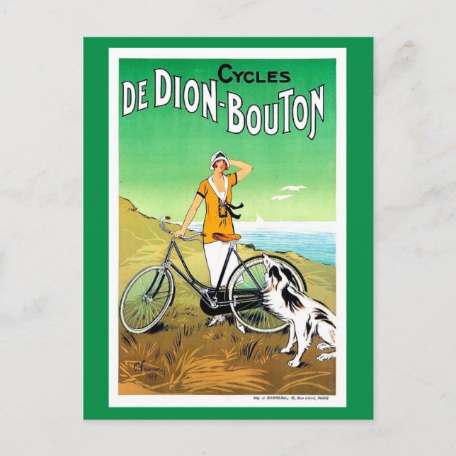 Postal Anuncio de bicicleta francés de los años 1920 (Anverso)