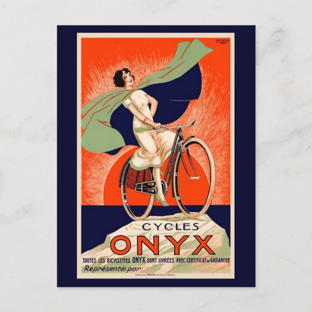 Postal Anuncio de bicicleta onyx vintage (Anverso)