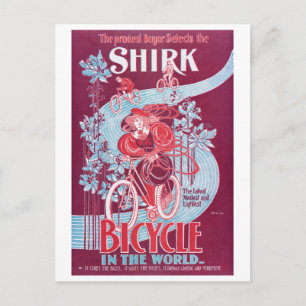 Postal Anuncio de bicicleta Shirk vintage