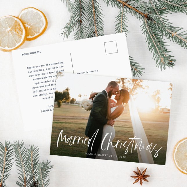 Postal anuncio de boda de moda para navidades casados (Subido por el creador)