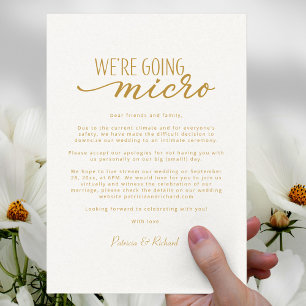 Postal Anuncio de boda de reducción de tamaño a micro