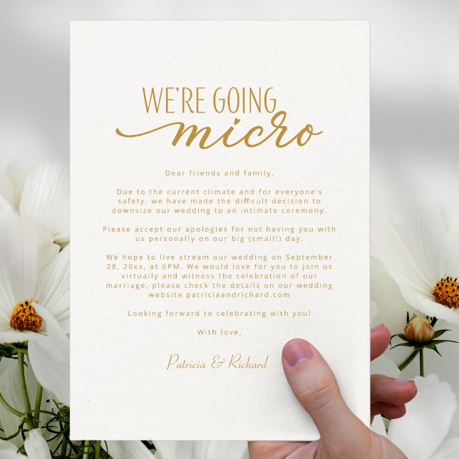 Postal Anuncio de boda de reducción de tamaño a micro (Subido por el creador)