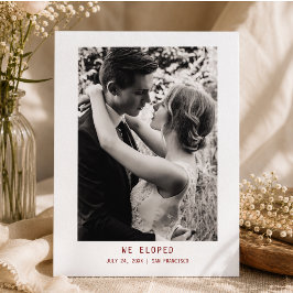 Postal Anuncio de Boda de Texto & Foto Simple y Elegante