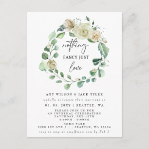 Postal Anuncio de Boda Nothing Fancy Just Love