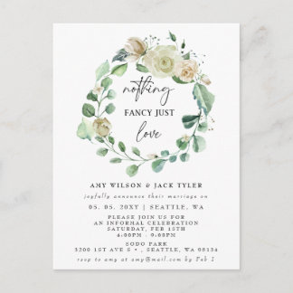 Postal Anuncio de Boda Nothing Fancy Just Love 