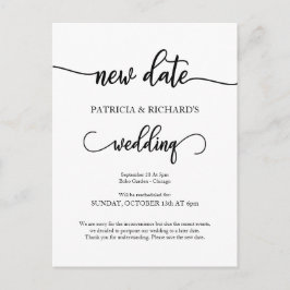 Postal Anuncio de boda pospuesta nueva fecha