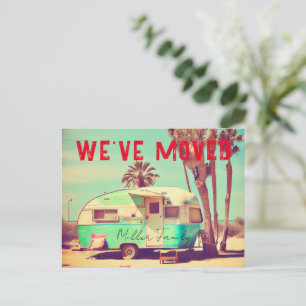 Postal Anuncio de cambio de dirección de Vintage Caravan