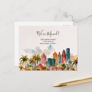 Postal Anuncio de cambio de dirección en Miami moderno