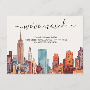 Postal Anuncio de cambio de dirección vintage NYC