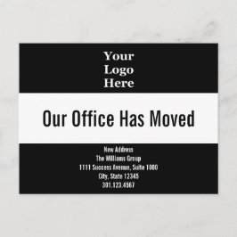 Postal Anuncio de cambio de oficina de su logotipo