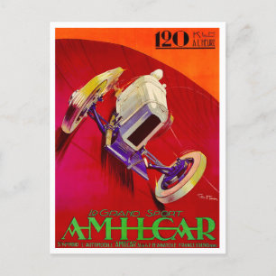 Postal Anuncio de carreras de Amilcar 1927
