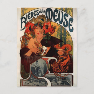 Postal Anuncio de cerveza de la Bières de la Meuse