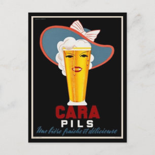 Postal Anuncio de cerveza francés vintage