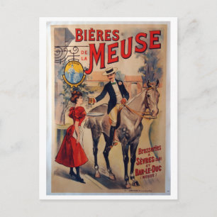 Postal Anuncio de cerveza francés vintage