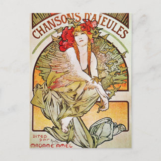 Postal Anuncio de Chansons D'aieules Vintage Theatre