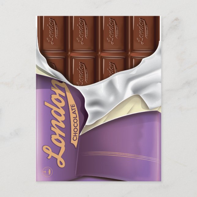 Postal Anuncio de chocolate británico vintage. (Anverso)