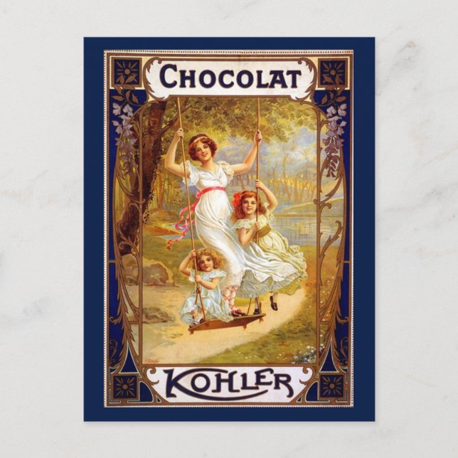 Postal Anuncio de chocolate Kohler vintage (Anverso)