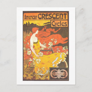 Postal Anuncio de ciclo de media luna estadounidense vint