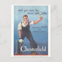 Anuncio de cigarrillos de Chesterfield de época