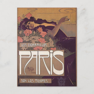 Postal Anuncio de cigarrillos en París