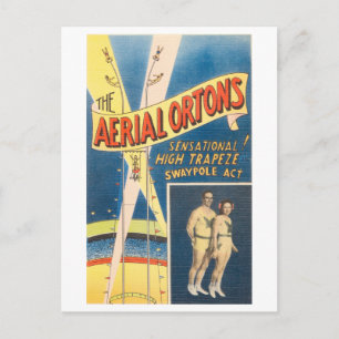 Postal Anuncio de circo vintage: Ley de polo de alta velo