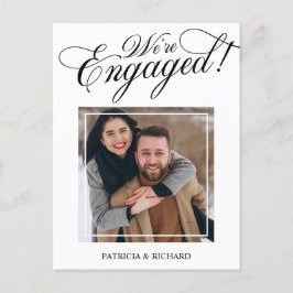 Postal Anuncio de compromiso elegante Estamos comprometid