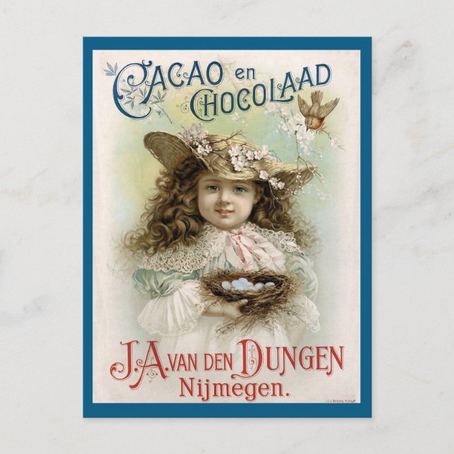 Postal Anuncio de cosecha de chocolate (Anverso)