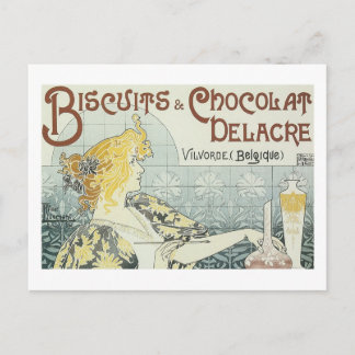 Postal Anuncio de cosecha de chocolate y chocolate