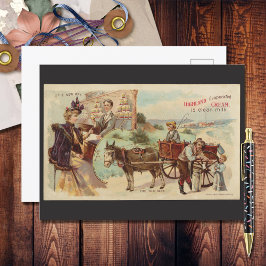 Postal Anuncio de cosecha de crema evaporada en la región