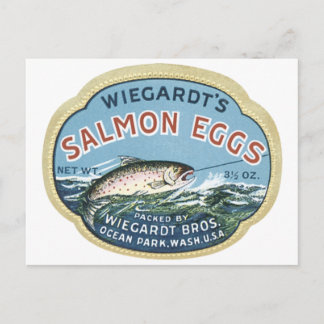 Postal Anuncio de cosecha de huevos de salmón de Wiegardt