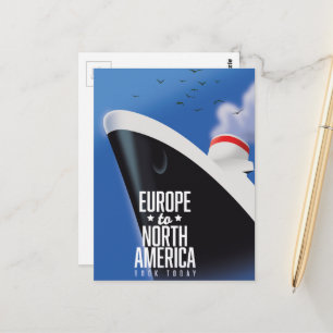Postal Anuncio de crucero de Europa a Norteamérica