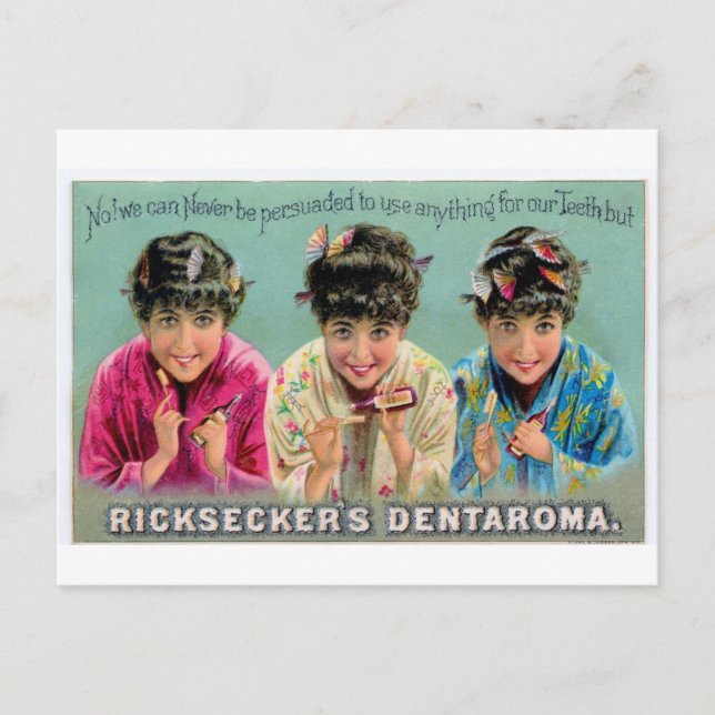 Postal Anuncio de dentífrico vintage - Rickseckers Dentor (Anverso)