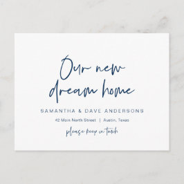 Postal Anuncio de dirección de nueva casa minimalista mod