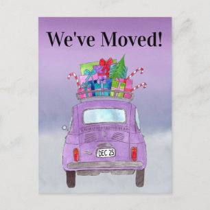 Postal Anuncio de dirección Regalos de Navidad Fiat 500