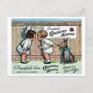 Postal Anuncio de dulce de chocolate de 1905