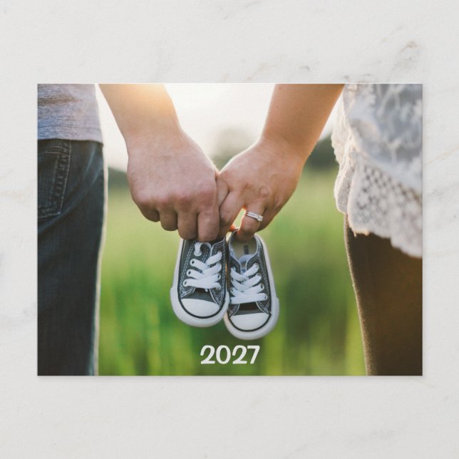 Postal Anuncio de embarazo fotográfico 2027 (Anverso)