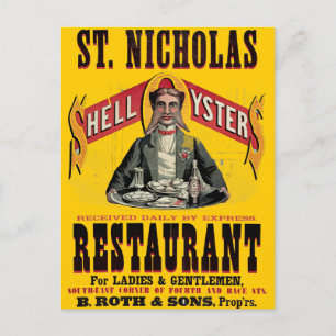 Postal Anuncio de época de oysters de Shell