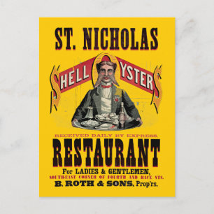 Postal Anuncio de época de oysters de Shell