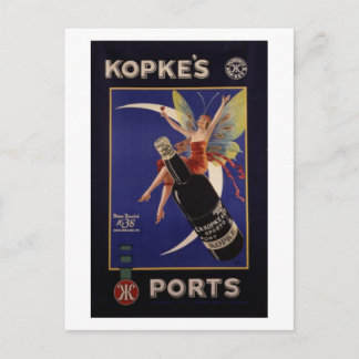 Postal Anuncio de época de puertos de Kopke