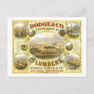 Postal Anuncio de época para Dodge & Co. Lumber