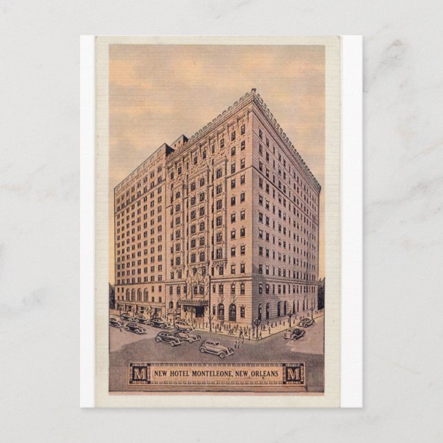 Postal Anuncio de época, para el Hotel Monteleone (Anverso)