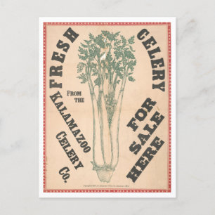 Postal Anuncio de época para empresa de celerias Kalamazo